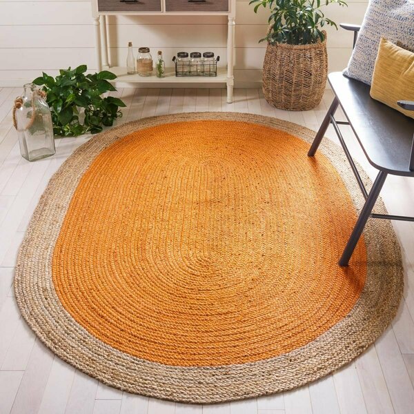 Safavieh 4 x 6 ft. Natural Fiber Global Oval Area Rug, Orange & Natural NF801B-4OV